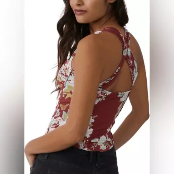 Free People Ginger Snap Crossback Floral NWOT Top - Picture 8 of 8